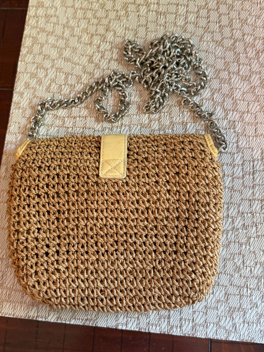 Brighton woven purse with chain shoulder strap